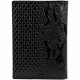 Обложка для авто+паспорт кожаная KARYA 433-013 черный узор