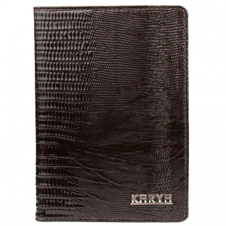 Обложка для паспорта кожа KARYA 092-071 коричневый лазер