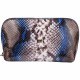 Косметичка кожа Desisan 1-794 серо-синяя змея