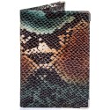 Обложка для паспорта кожаная Desisan-586 зеленая змея