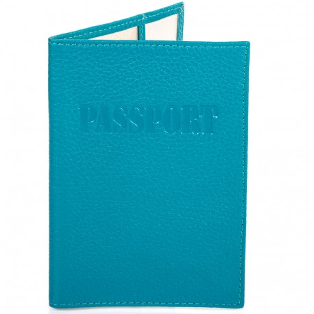 Обложка кожа паспорт лак 002-42 голубой флотар