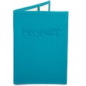 Обложка для паспорта кожаная 002-42 голубой флотар