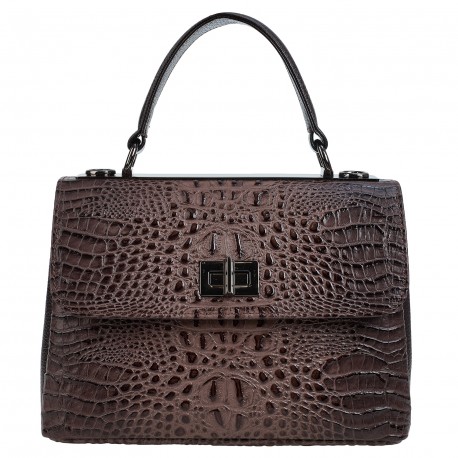 Сумка женская кожа Desisan 2047-4229 темно-бежевый кроко