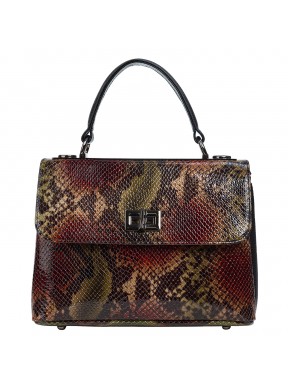 Сумка женская кожа Desisan 2047-586 черно-зеленая змея