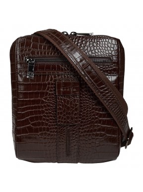 Барсетка мягкая кожа KARYA 0678-57 коричневый кроко