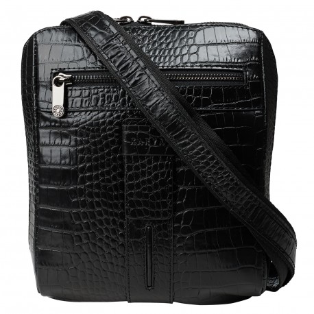 Барсетка мягкая кожа KARYA 0678-53 черный кроко