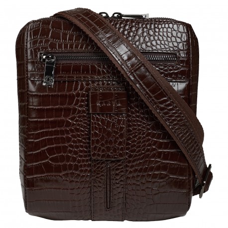 Барсетка мягкая кожа KARYA 0678-57 коричневый кроко