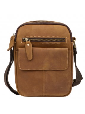 Мужская кожаная сумка через плечо BUFFALO BAGS M6211Q коричневый нубук