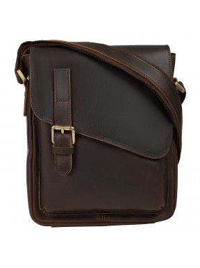 Мужская кожаная сумка через плечо BUFFALO BAGS 6228R коричневый нубук