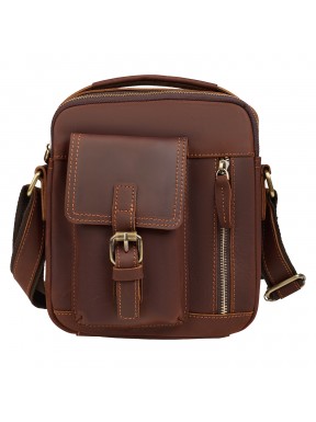 Мужская кожаная сумка через плечо BUFFALO BAGS 6232B коричневый нубук
