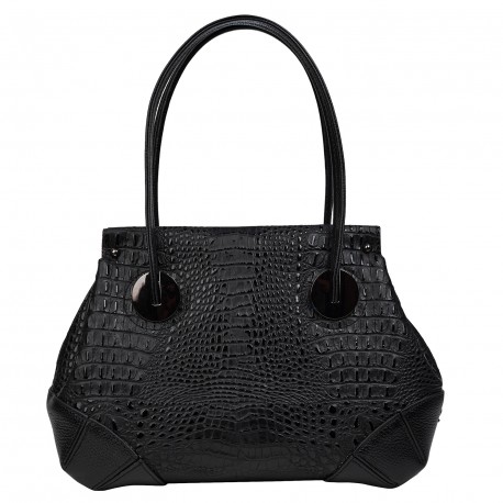 Сумка женская кожаная Desisan 7135-1011 черный кроко