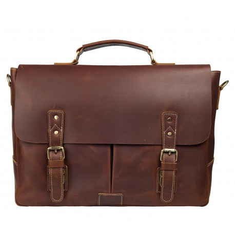 Портфель мягкий кожаный BUFFALO BAGS M2009R коричневый нубук