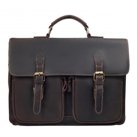 Портфель мягкий кожаный BUFFALO BAGS M9033с коричневый н