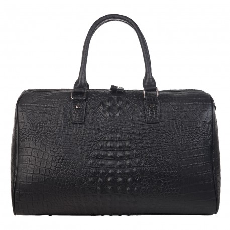 Сумка дорожкая кожаная BUFFALO BAGS M4011A черный кроко