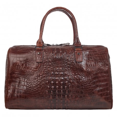 Сумка дорожкая кожаная BUFFALO BAGS M4011C коричневый кроко