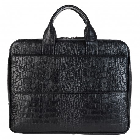 Портфель кожаный KARYA 0893-53 черный кроко