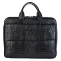Портфель кожаный KARYA 0893-53 черный кроко