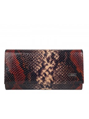 Кошелек женский кожа Desisan 057-857 черно-рыжая змея