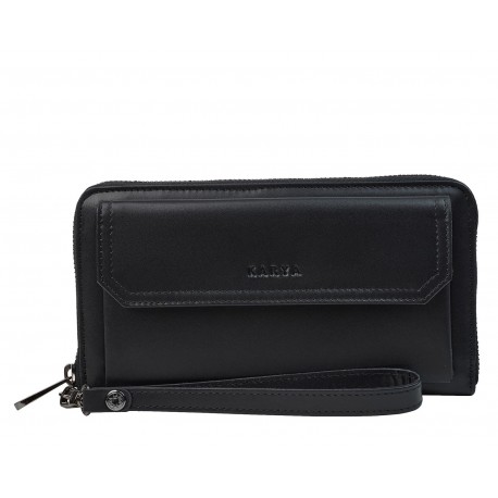 Клатч мужской кожа KARYA 0707-101 черный гладкий