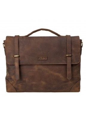 Портфель мягкий кожаный KARYA 0306-31 коричневый нубук