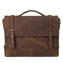 Портфель мягкий кожаный KARYA 0306-31 коричневый нубук