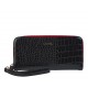 Кошелек женcкий кожа CANPEL 706-2DM черный кроко с красным внутри