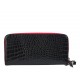 Кошелек женcкий кожа CANPEL 706-2DM черный кроко с красным внутри