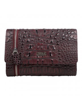 Кошелек женский кожа Desisan 154-3039 бордо кроко