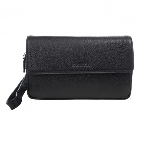 Барсетка кистевая кожа KARYA 0202-45 черный флотар