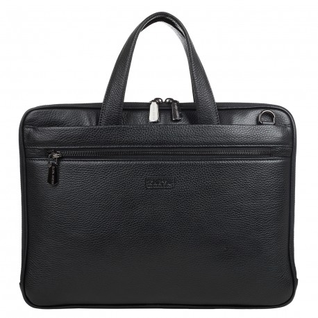 Портфель мягкий кожа KARYA 2545-45 черный