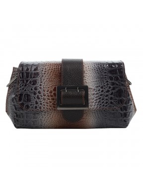 Сумка женская кожаная Desisan 7156-757 серый кроко лак