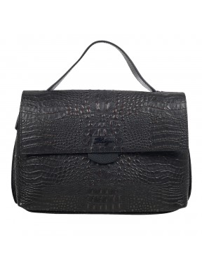 Сумка кожаная KARYA 2447-630 черный кроко