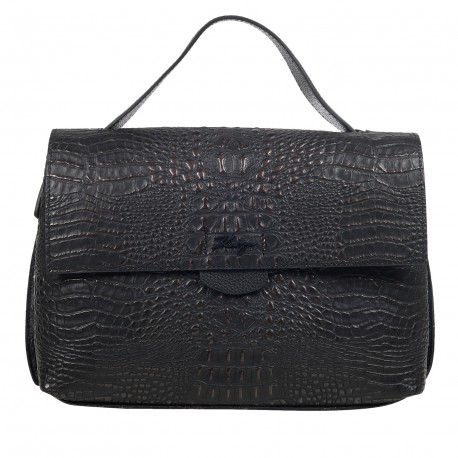 Сумка кожаная KARYA 2447-630 черный кроко