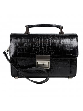 Барсетка кожаная Canpellini c1278-202 черная кроко