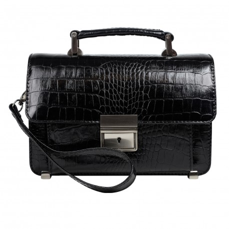 Барсетка кожаная Canpellini c1278-202 черная кроко
