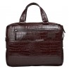 Портфель мягкий кожа BOND 1424-355 коричневый кроко