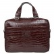 Портфель мягкий кожа BOND 1424-355 коричневый кроко