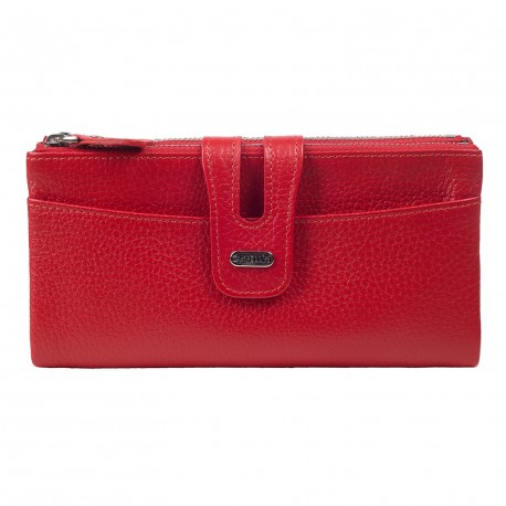Кошелек женcкий кожаный CANPEL 2021-172 красный флотар