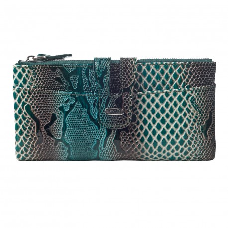 Кошелек женcкий кожаный CANPEL 2021-467 светло-зеленый лак