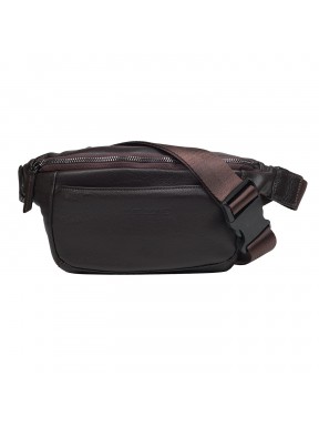 Бананка-поясная сумка кожаная BOND 1454-04 коричневая
