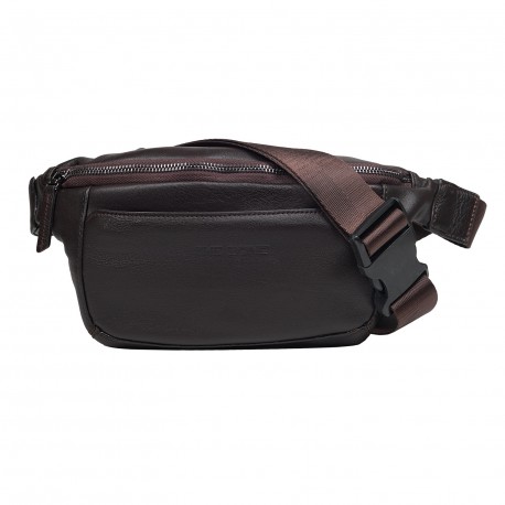 Бананка-поясная сумка кожаная BOND 1454-04 коричневая