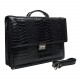 Портфель кожаный CANPEL 3019-202 черный кроко