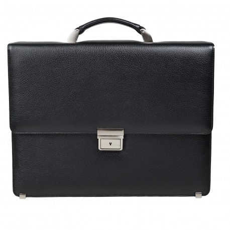 Портфель кожаный CANPEL 3021-7 черный флотар