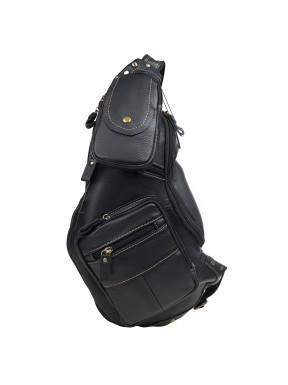 Кожаный рюкзак через плечо BUFFALO BAGS M8260A черный