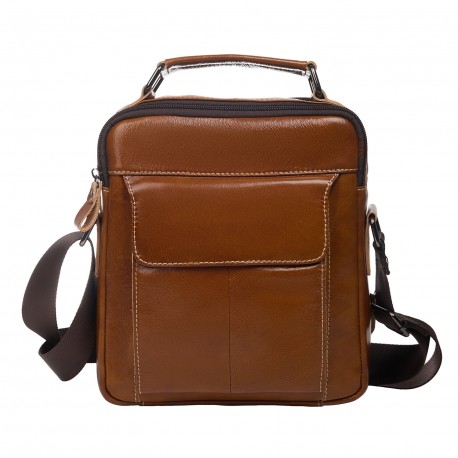 Мужская кожаная сумка через плечо BUFFALO BAGS M369C-1 коричневая