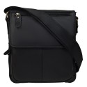 Мужская кожаная сумка через плечо BUFFALO BAGS M819A-1 черная