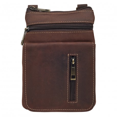 Мужская кожаная сумка через плечо BUFFALO BAGS M6262C коричневая