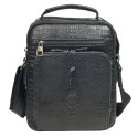 Мужская кожаная сумка через плечо BUFFALO BAGS M6014A-1 черная кроко