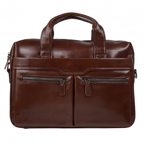 Портфель мягкий кожаный BUFFALO BAGS 7122C-2 коричневый