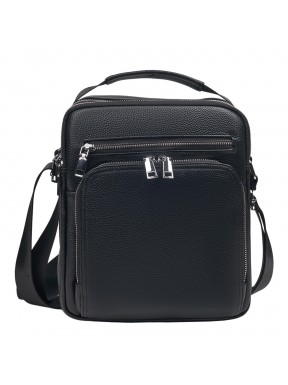 Мужская кожаная сумка через плечо BUFFALO BAGS M2451A черная